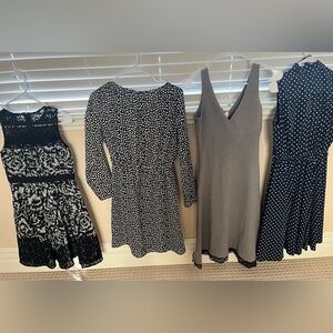4 varying dresses: Sizing for each are on photo: 0P, 0, Small, and 4P (Polk dot)